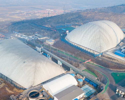 清露金华节能科技 山东钢厂环保气膜结构工程设计、施工与高清应用解析